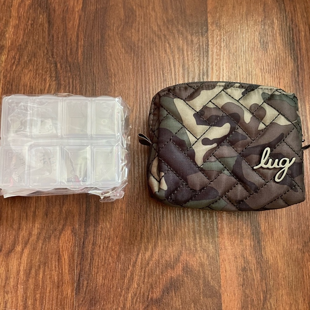 Lug Quilted Choo Choo Camo Green Pill or Accessory case